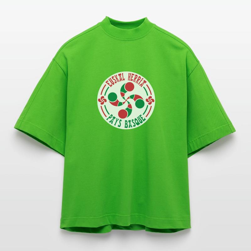 croix basque lauburu 59 T-shirt bio épais oversize Boxy fabriqué en UE