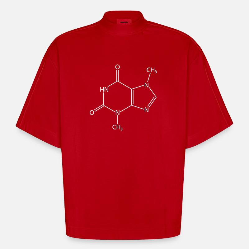 Molécule de chocolat - T-shirt bio épais oversize Boxy fabriqué en UE - rouge