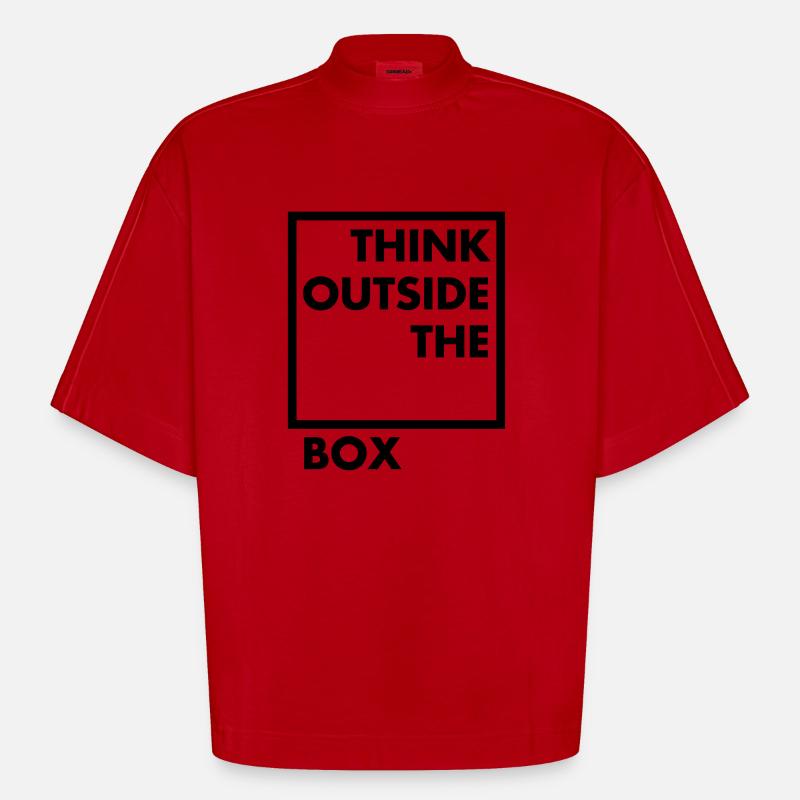 Think outside the box - Heavyweight Oversized Organic Boxy T-Shirt Made in EU - Rot