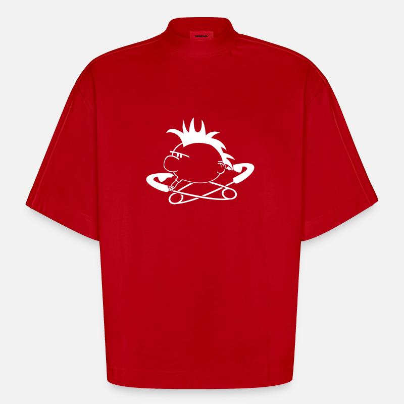 Punk Head DWD - Heavyweight Oversized Organic Boxy T-Shirt Made in EU - Rot