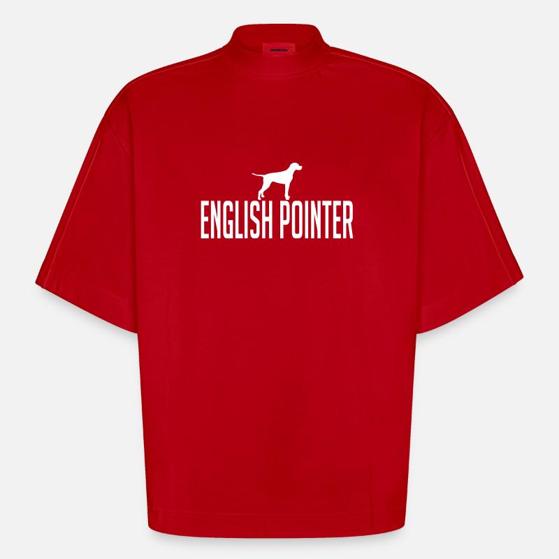 POINTER ANGLAIS race de chien - T-shirt bio épais oversize Boxy fabriqué en UE - rouge