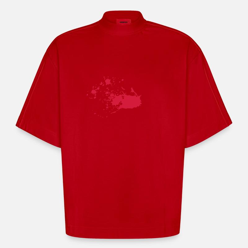 éclaboussures de sang - T-shirt bio épais oversize Boxy fabriqué en UE - rouge