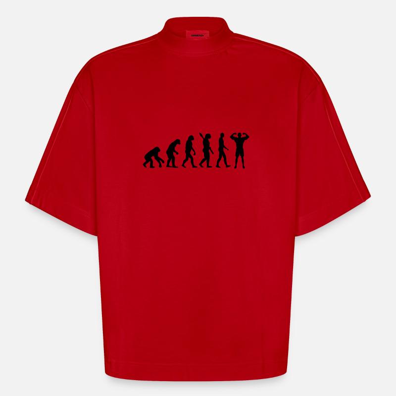 Evolution Bodybuilding - Heavyweight Oversized Organic Boxy T-Shirt Made in EU - Rot