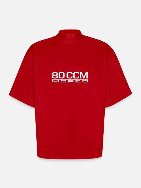 80 ccm Moped Emblem - Heavyweight Oversized Organic Boxy T-Shirt Made in EU - red
