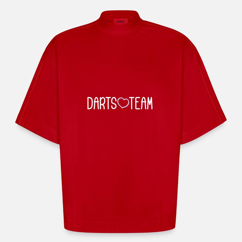 Équipe de fléchettes - T-shirt bio épais oversize Boxy fabriqué en UE - rouge