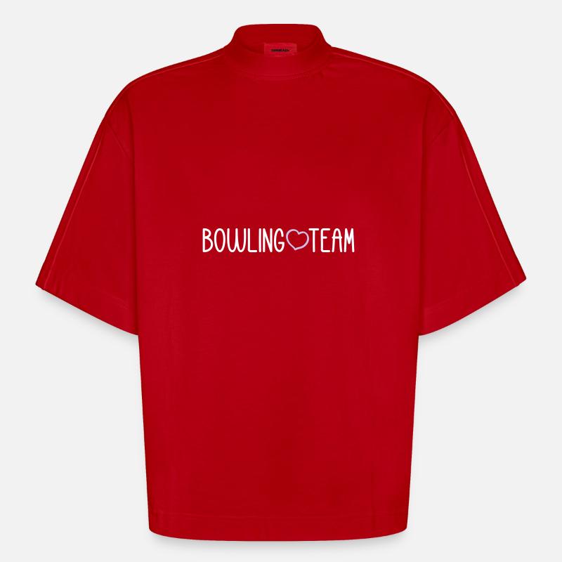 Équipe de bowling - T-shirt bio épais oversize Boxy fabriqué en UE - rouge