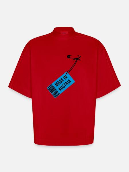 Made in Austria T-Shirt - Heavyweight Oversized Organic Boxy T-Shirt Made in EU - red