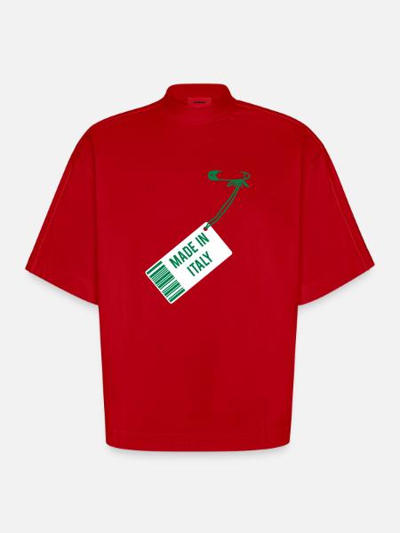Made in Italy - Heavyweight Oversized Organic Boxy T-Shirt Made in EU - red