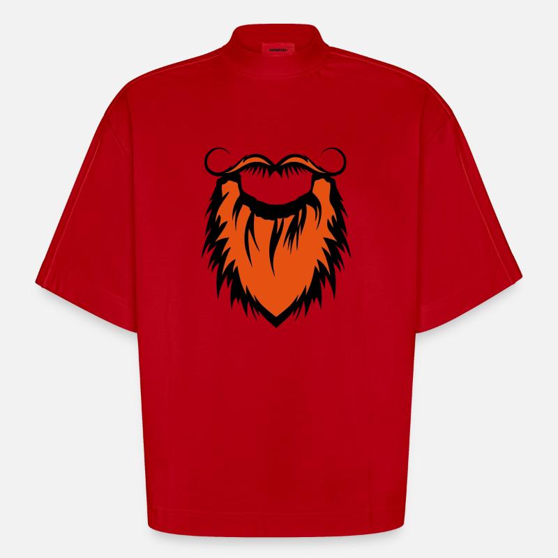 Bart und Schnurrbart 20122 - Heavyweight Oversized Organic Boxy T-Shirt Made in EU - Rot