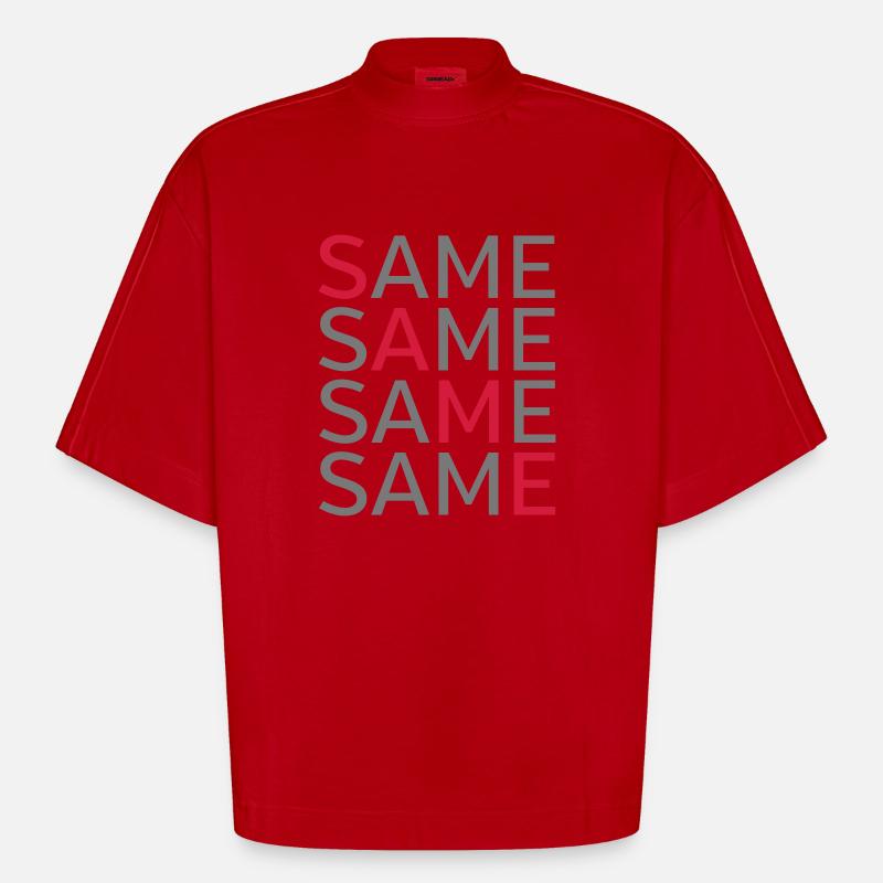 Same Same Same Same - Heavyweight Oversized Organic Boxy T-Shirt Made in EU - red