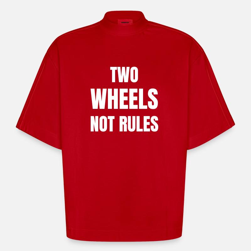 Two wheels no rules - Heavyweight Oversized Organic Boxy T-Shirt Made in EU - red