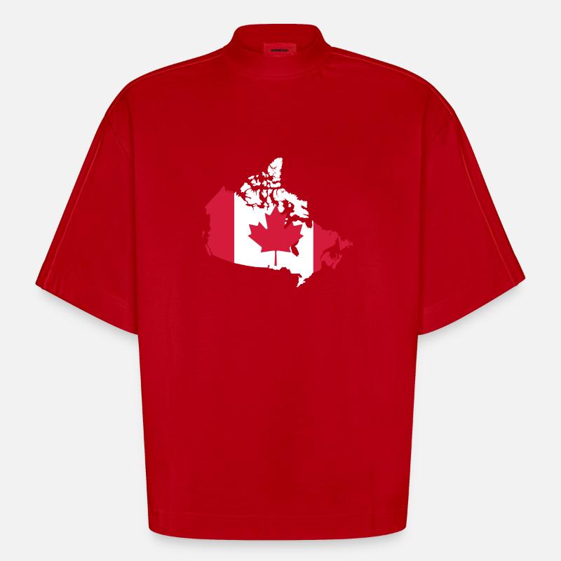 Kanada, Canada - Heavyweight Oversized Organic Boxy T-Shirt Made in EU - Rot