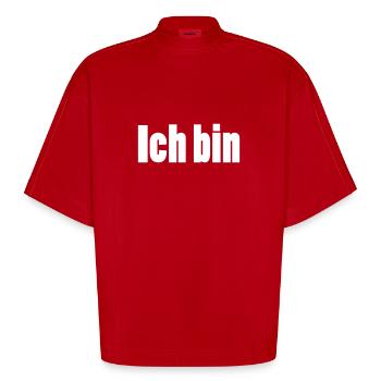 ich bin + dein Name - Heavyweight Oversized Organic Boxy T-Shirt Made in EU - Rot - Vorne