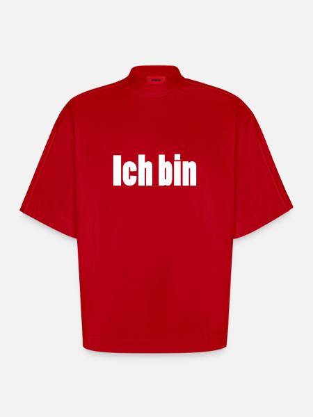 ich bin + dein Name - Heavyweight Oversized Organic Boxy T-Shirt Made in EU - Rot