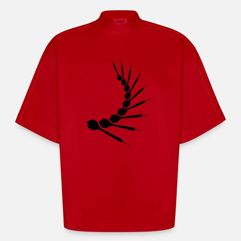 Dart Pattern - T-shirt bio épais oversize Boxy fabriqué en UE - rouge