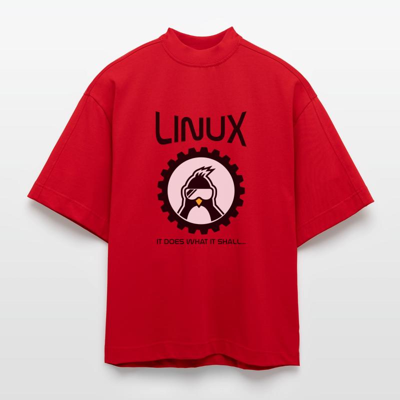 Linux fait ce qu'il doit T-shirt bio épais oversize Boxy fabriqué en UE
