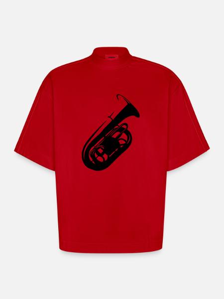 tuba - Heavyweight Oversized Organic Boxy T-Shirt Made in EU - Rot