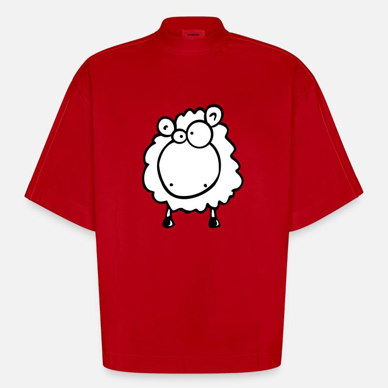Doofes Schaf - Heavyweight Oversized Organic Boxy T-Shirt Made in EU - Rot