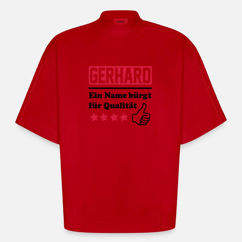 Gerhard - T-shirt bio épais oversize Boxy fabriqué en UE - rouge