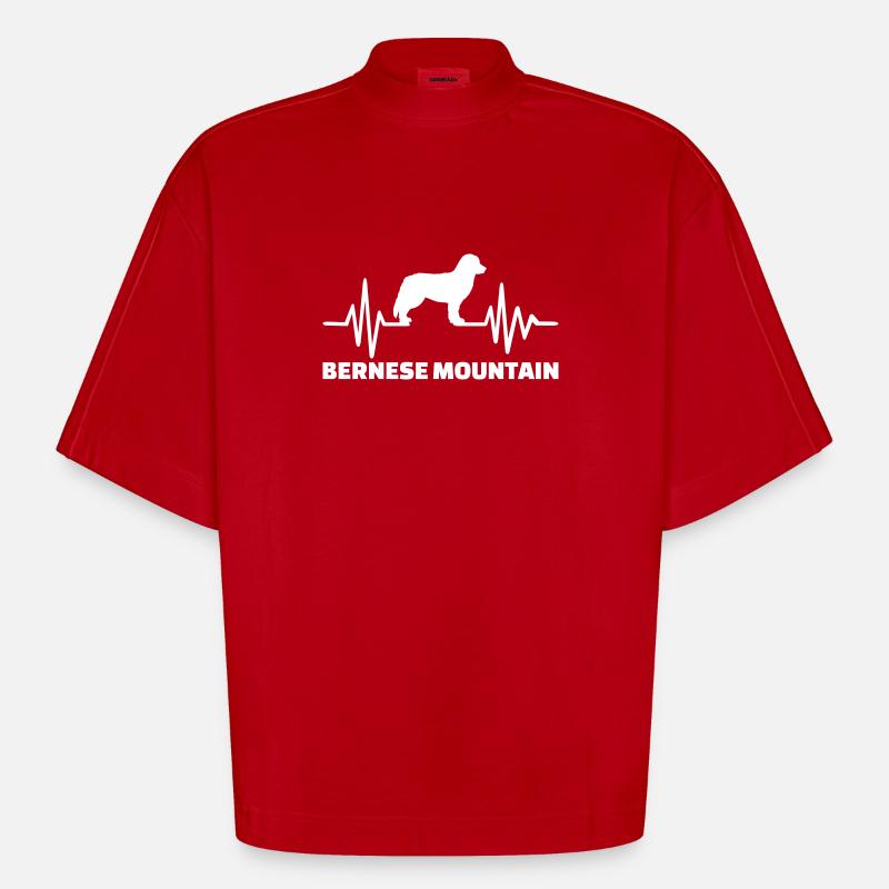 Bernese mountain - T-shirt bio épais oversize Boxy fabriqué en UE - rouge
