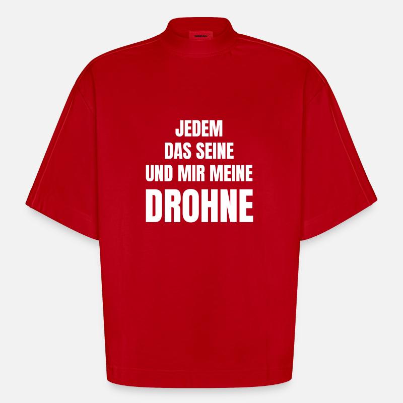 Drohne als Hobby oder Beruf. - Heavyweight Oversized Organic Boxy T-Shirt Made in EU - Rot