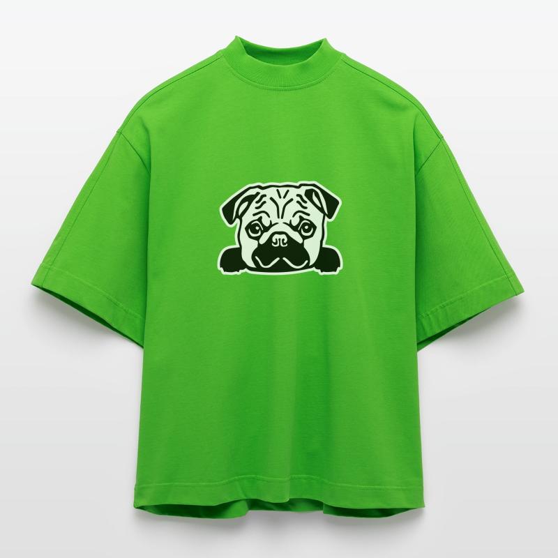Pug Heavyweight Oversized Organic Boxy T-Shirt Made in EU