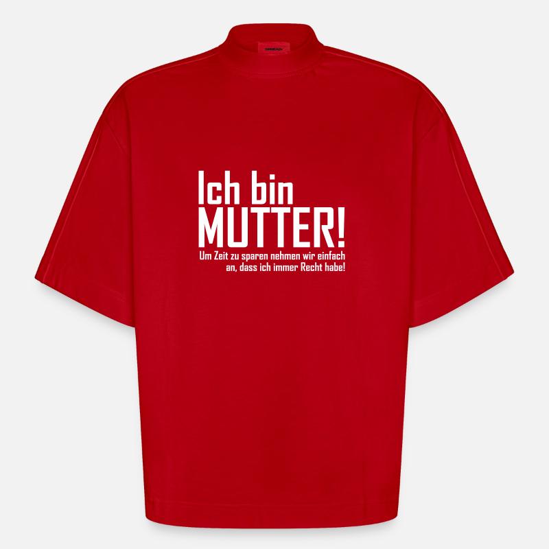 ich bin mutter - Heavyweight Oversized Organic Boxy T-Shirt Made in EU - Rot