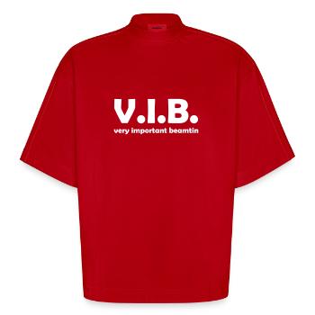 beamtin - Heavyweight Oversized Organic Boxy T-Shirt Made in EU - Rot - Vorne