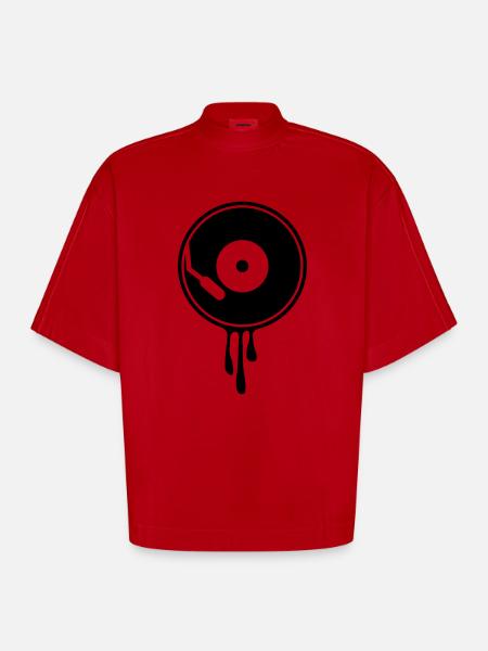 Vinyle chaud - T-shirt bio épais oversize Boxy fabriqué en UE - rouge