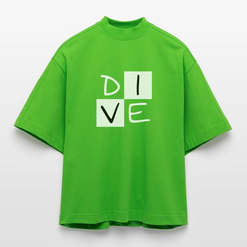 Plongée sur la place T-shirt bio épais oversize Boxy fabriqué en UE