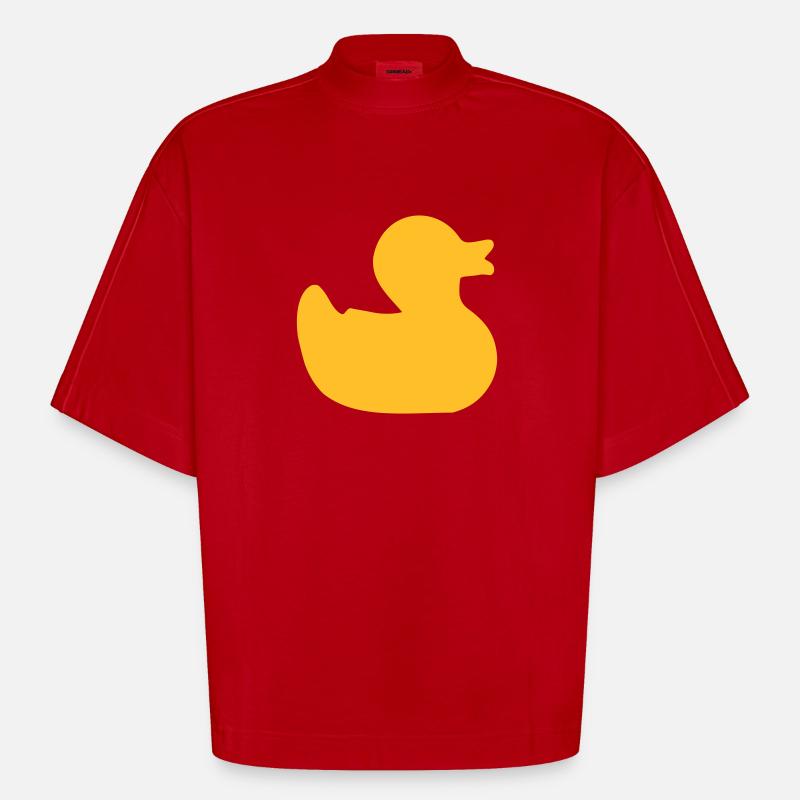 Ente - Heavyweight Oversized Organic Boxy T-Shirt Made in EU - Rot