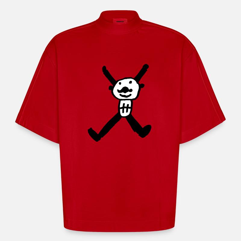 x2 - T-shirt bio épais oversize Boxy fabriqué en UE - rouge