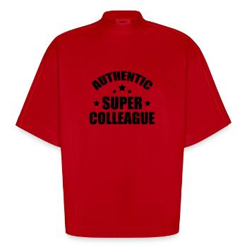 collègue / entreprise / travail / bureau - T-shirt bio épais oversize Boxy fabriqué en UE - rouge - Devant