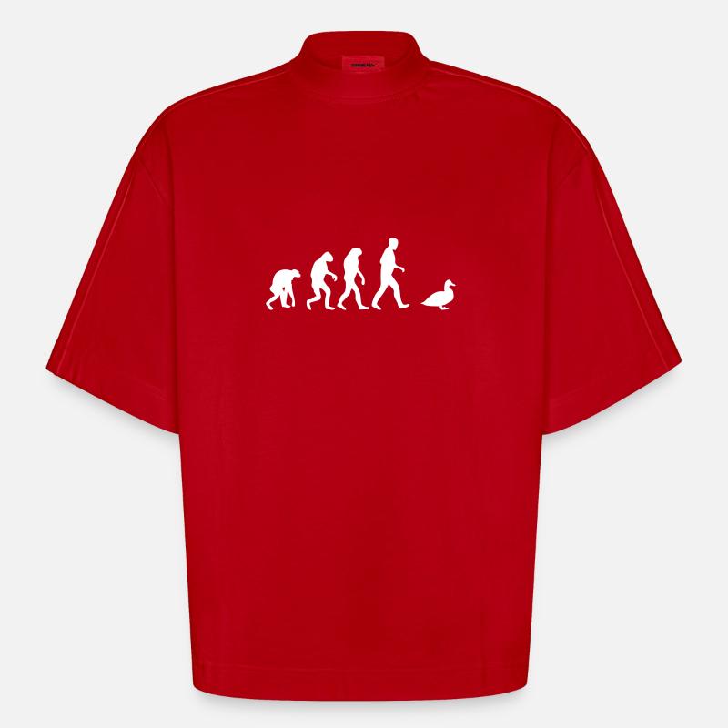 ente evolution - Heavyweight Oversized Organic Boxy T-Shirt Made in EU - Rot