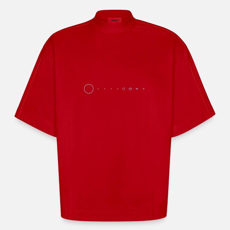 Sonnensystem - Heavyweight Oversized Organic Boxy T-Shirt Made in EU - Rot