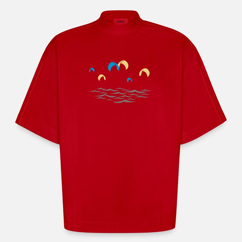 Kitesurfen - Heavyweight Oversized Organic Boxy T-Shirt Made in EU - Rot
