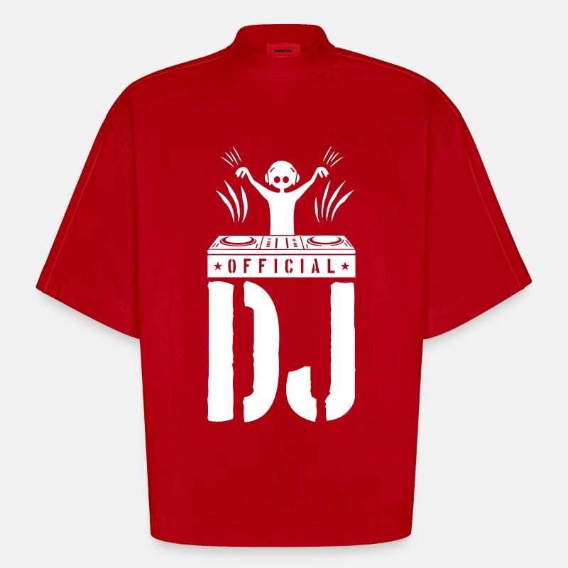DJ Spruch Turntables - Heavyweight Oversized Organic Boxy T-Shirt Made in EU - red