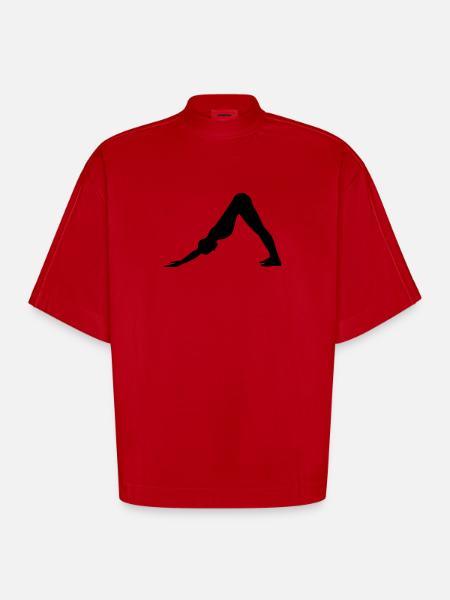 Pilates - Heavyweight Oversized Organic Boxy T-Shirt Made in EU - red