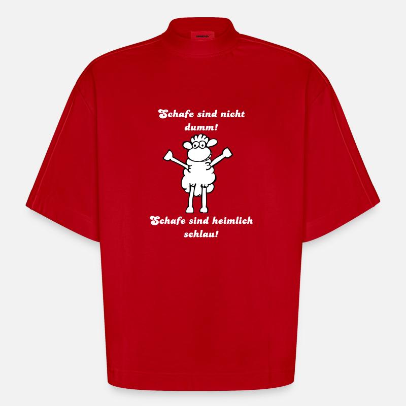 schafe_sind_nicht_dumm - Heavyweight Oversized Organic Boxy T-Shirt Made in EU - Rot