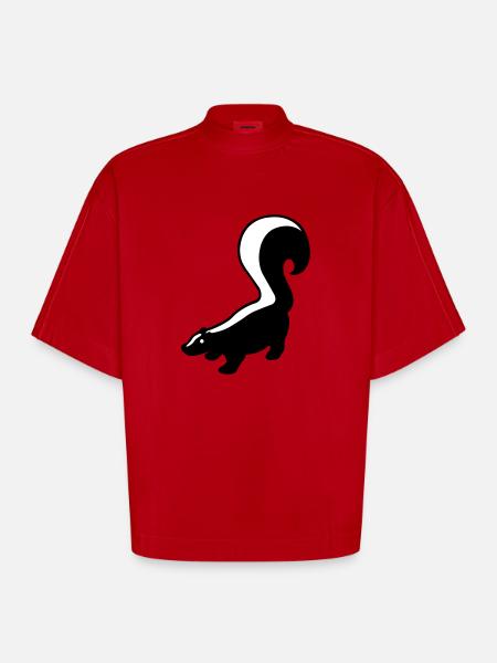 Skunk - Heavyweight Oversized Organic Boxy T-Shirt Made in EU - red