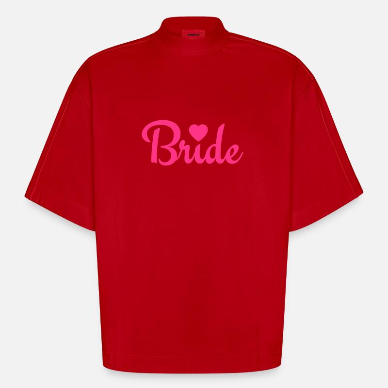 bride with heart 1c - Heavyweight Oversized Organic Boxy T-Shirt Made in EU - red