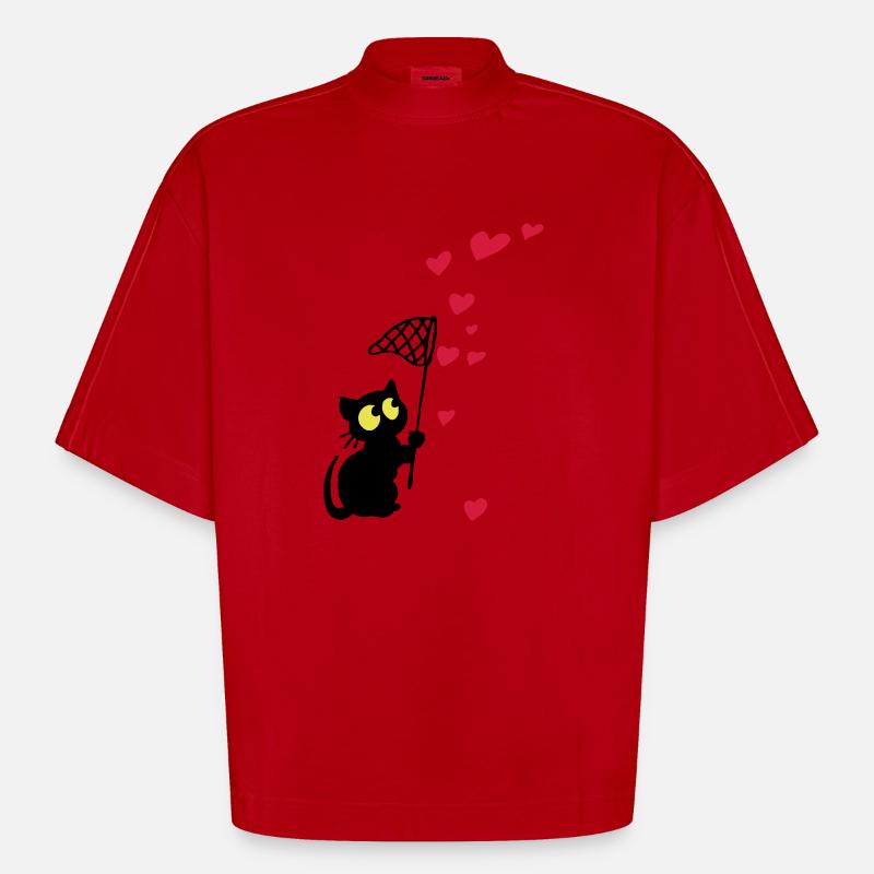 Georgie mit Herzchen - Heavyweight Oversized Organic Boxy T-Shirt Made in EU - Rot