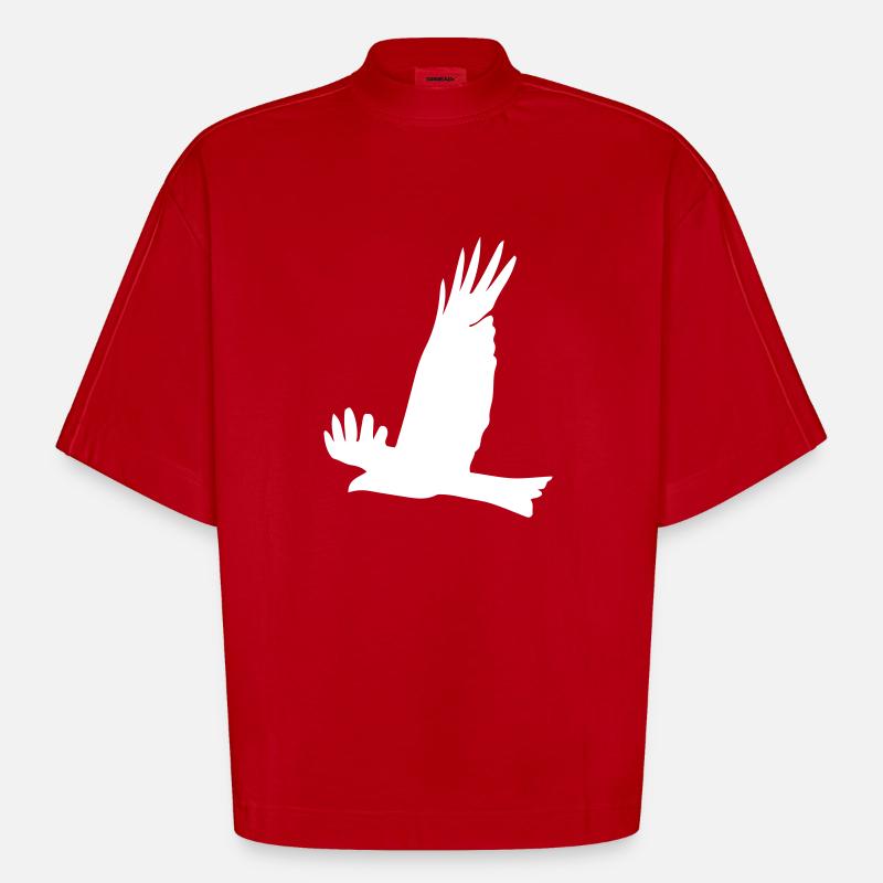 Adler - Heavyweight Oversized Organic Boxy T-Shirt Made in EU - Rot