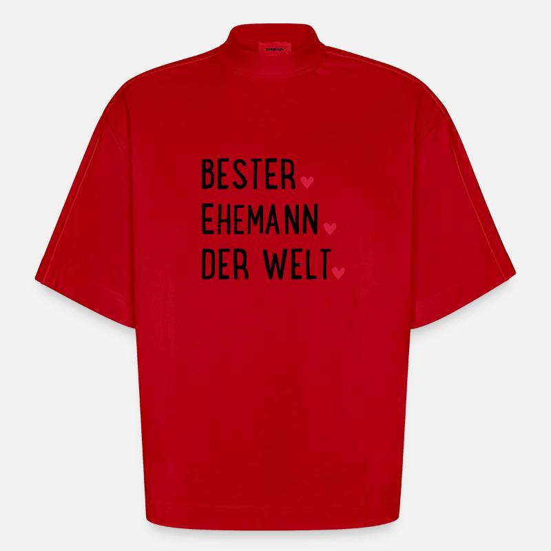 Bester Ehemann der Welt - Heavyweight Oversized Organic Boxy T-Shirt Made in EU - Rot