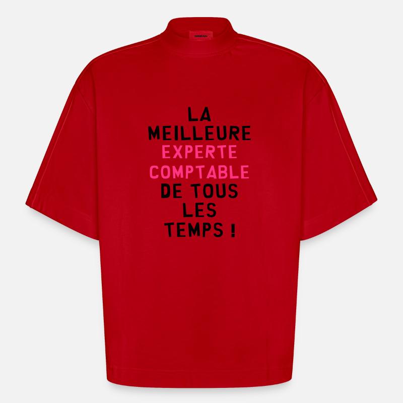 Expert Comptable / Comptabilité / Comptable / - T-shirt bio épais oversize Boxy fabriqué en UE - rouge