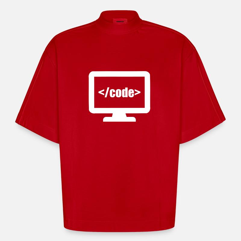 Programmierer - Heavyweight Oversized Organic Boxy T-Shirt Made in EU - Rot