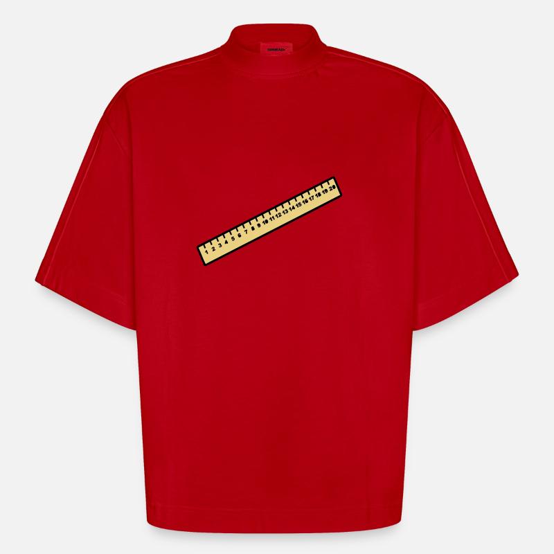 Ruler - Heavyweight Oversized Organic Boxy T-Shirt Made in EU - red