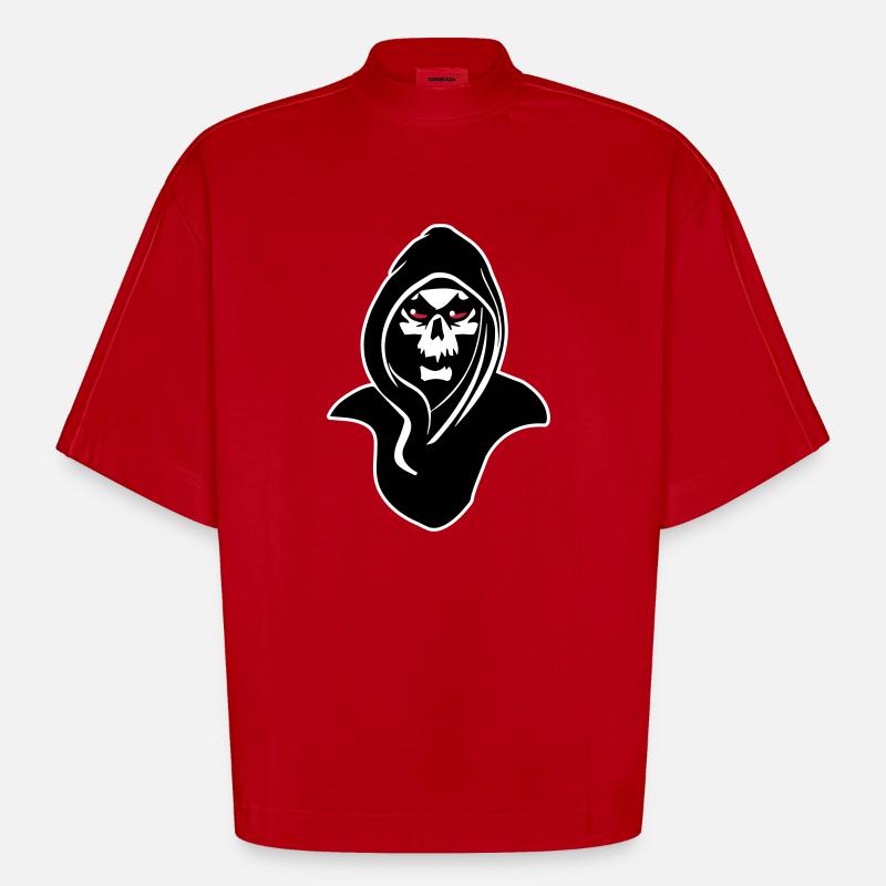 mort capot - T-shirt bio épais oversize Boxy fabriqué en UE - rouge