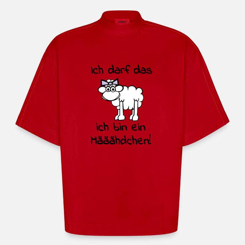 maeaeaehdchen_darf_das_3f - Heavyweight Oversized Organic Boxy T-Shirt Made in EU - red