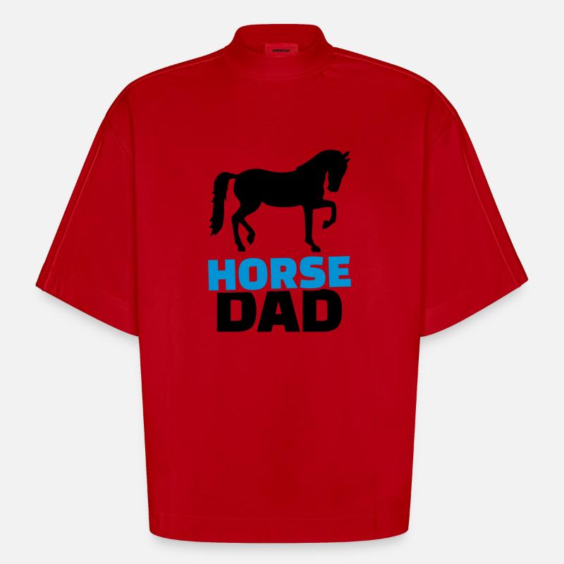 Pferd - Heavyweight Oversized Organic Boxy T-Shirt Made in EU - Rot